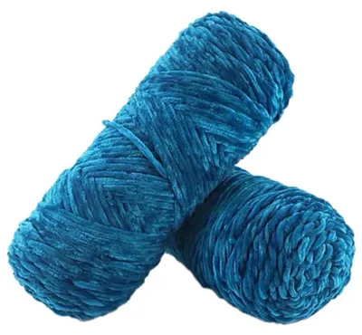 Produktbild von Samtgarn Häkelgarn Strickgarn 100g Himmelblau Plüschweich zum Basteln