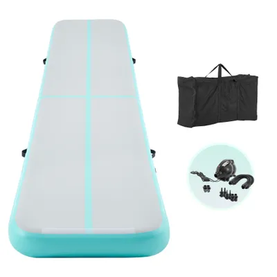 Produktbild von Crenex 500×100×20 cm Aufblasbar Turnmatte Air Matte Track Gymnastikmatte Tumbling mit Elektropumpe grün