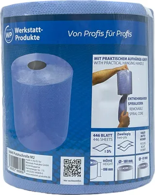 Produktbild von WP Putztuchrolle Putzpapier Werkstattrolle zweilagig 450 Blatt Blau