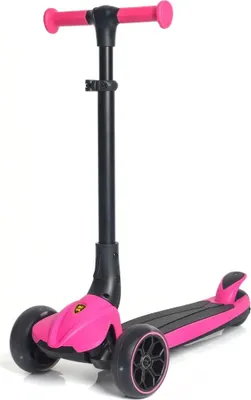 Immagine prodotto di Monopattino pieghevole a 3 ruote per bambini (3-6 anni) – Regolabile in altezza, ruote con LED, freno a pedale e grande stabilità – Monopattino per bambini – Rosa
