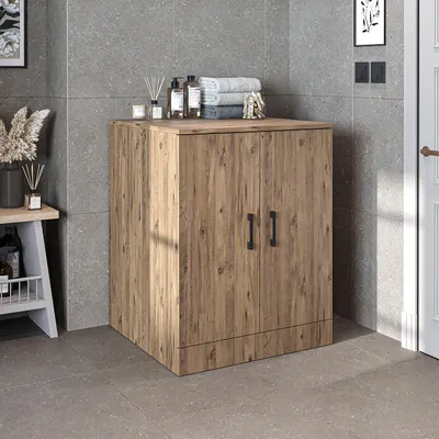 Image de Meuble pour lave-linge Roomart ATLANTIC-II, 70 cm de large, chêne