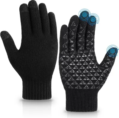 Obrázek produktu pro Teplé zimní dotykové rukavice s podšívkou dámské pánské, A0515 Black