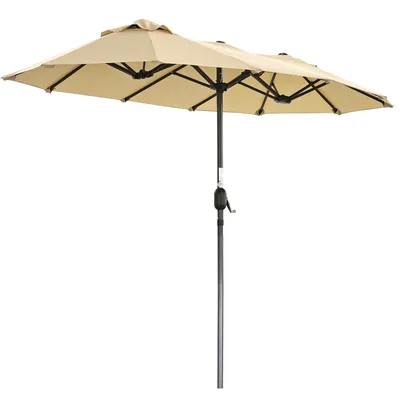 Produktbild von Angel Living 297 x 153cm Doppelsonnenschirm Marktschirm Gartenschirm Terrassenschirm Sonnenschutz UV50+