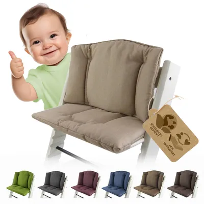 Produktbild von BAMBINIWELT Ersatzbezug, Kissen-Set für Hochstuhl/Kinderstuhl Stokke Tripp Trapp, Sitzverkleinerer beige meliert