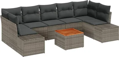 Obrázek produktu pro vidaXL Zahradní set sedaček, 8 kusů, šedá barva, polyratan