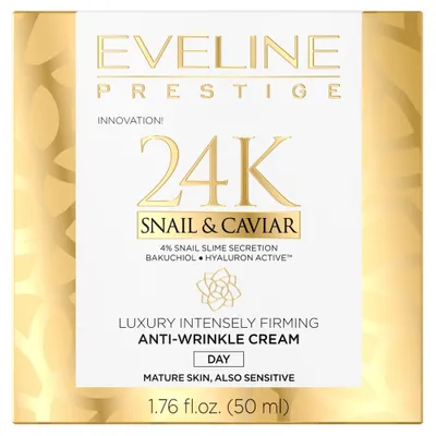 Zdjęcie produktu dla Eveline Cosmetics Prestige 24k Snail&Caviar Krem ??przeciwzmarszczkowy na dzień, 50ml