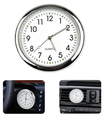Imagen del producto de Reloj de tablero redondo, con luz, autoadhesivo, apto para cualquier coche