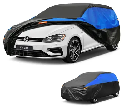 Obrázek produktu pro Voděodolná autoplachta pro VW Golf, černá/modrá