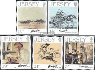Produktbild von Briefmarken GB - Jersey 1986 Mi 388-392 (kompl.Ausg.) gestempelt Blampied