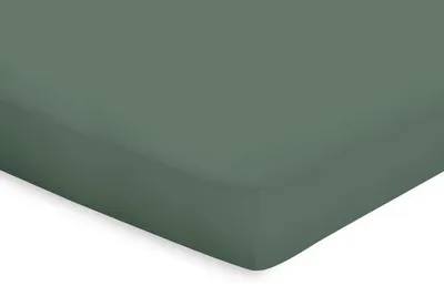Produktbild von Eleganzzz Topper-Spannbetttuch Perkal – Grün  – 180x200  – speziell für Matratzentopper