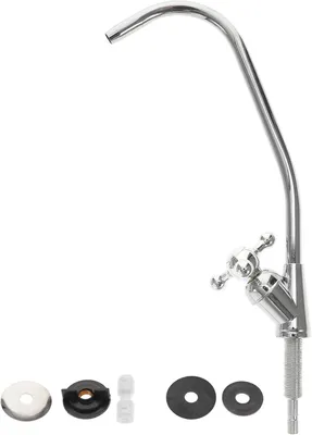 Produktbild von Trinkwasserhahn aus Edelstahl mit Drehfunktion, Einhandbedienung, für Küche und Camping
