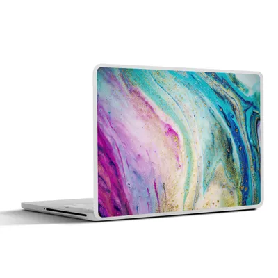 Produktbild von MuchoWow® Laptop Aufkleber Sticker Cover Marmor - Farbe - Regenbogen 36.5x27.5 cm - Laptop-Sticker