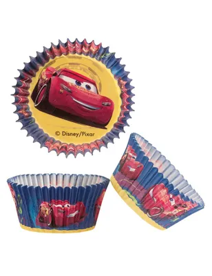 Zdjęcie produktu dla Papierowe pudełka na babeczki Cars 25 sztuk kolorowe 5 x 3 cm