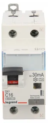 Imagen del producto de Legrand 411061 DX3: Interruptor diferencial/magnetotérmico, 16A, 1P+N, 6kA, 30mA, tipo A, 230VAC, 2TE