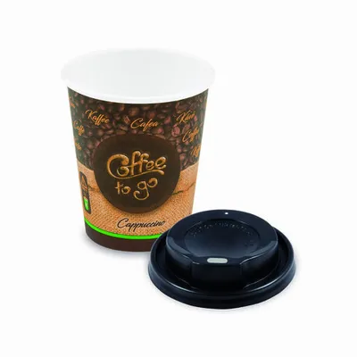 Produktbild von 100x Kaffeebecher M 'Coffee To Go' Cappuccino mit Trinkdeckel 250ml 280ml