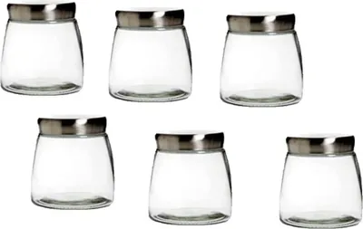 Produktbild von Vorratsdosen 6 Stück aus Glas und Edelstahl, je 1,0 Liter Fassungsvermögen