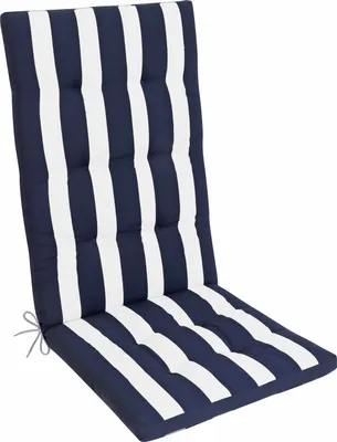 Produktbild von Herlag Hochlehner Gartenstuhlauflage Mia Blau-Gestreift 123x50x5cm, Easy-Drop Bänder