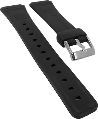 Produktbild von Minott Uhrenarmband 18mm | Kunststoff, schwarz mit Dornschließe 30096