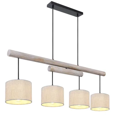 Produktbild von Hängelampe, höhenverstellbar, Holz, grau, schwarz, L 113 cm
