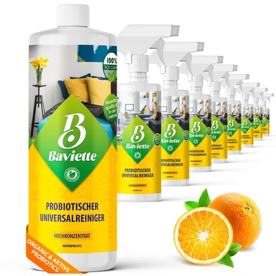 Produktbild von Baviette Universalreiniger Konzentrat 500 ml – ergiebiger Allzweckreiniger mit Mikroorganismen für Haushalt mit Kinder & Haustiere , Auto