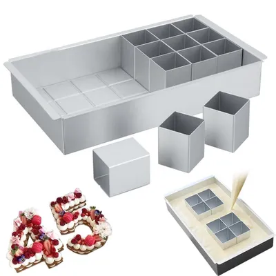 Verstellbare Backform aus Aluminium, antihaft, groß, für Zahlenkuchen
