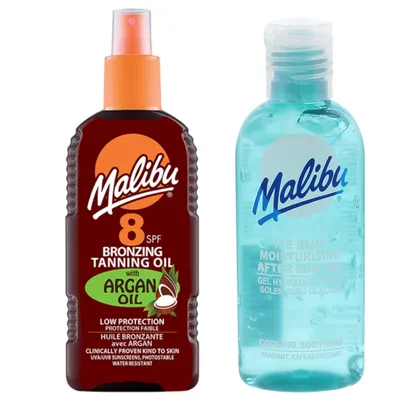 Zdjęcie produktu dla Malibu Olejek Brązujący SPF8 200ml + Żel Po Opalaniu 100ml