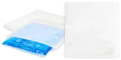 Zdjęcie produktu dla Pokrowce na żelowe okłady jednorazowe - Polar - Do ciepłych i zimnych okładów - 16 x 16 cm - 5 sztuk