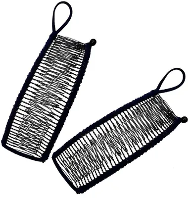Produktbild von 2 Stücke Bananen Haarspangen Bananenspange Haarklammer Stretch Bananenkamm Clips Pferdeschwanz Halter Dehnbar Steckkamm Haarspange für Lockige Haare Haarschmuck