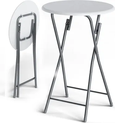 Immagine prodotto di Set di 2 tavoli da bar pieghevoli, 60 cm, uso interno/esterno