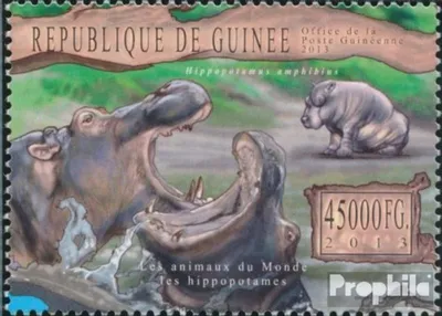 Produktbild von Briefmarken Guinea 2013 Mi 9824 (kompl. Ausgabe) postfrisch Flusspferde (Hippoptamus amphibius)