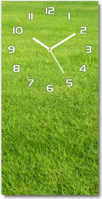 Produktbild von Wanduhr aus Glas – 30x60 cm - Glasbild - Glasuhr - Gehärtetes Glas -Grünes Gras