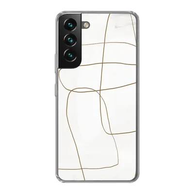 Produktbild von MuchoWow® Handyhülle Schutzhülle Hülle für Samsung Galaxy S22 Kunst - Braun - Weiß - Abstrakt Silikon Softcase Handy Hülle - Mobiltelefonhülle