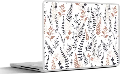 Produktbild von MuchoWow® Laptop Aufkleber Sticker Cover Blätter - Blumen - Design 30x21 cm - Sticker für Laptop - Selbstklebend