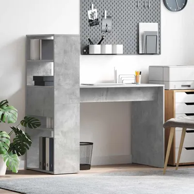 Produktbild von vidaXL Schreibtisch Beton Grau 113 x 54 x 120 cm Holzwerkstoff