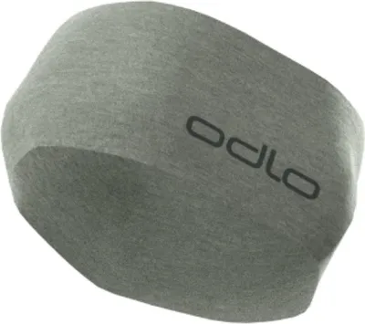 Graues Stirnband aus Stoff mit schwarzem Odlo-Logo