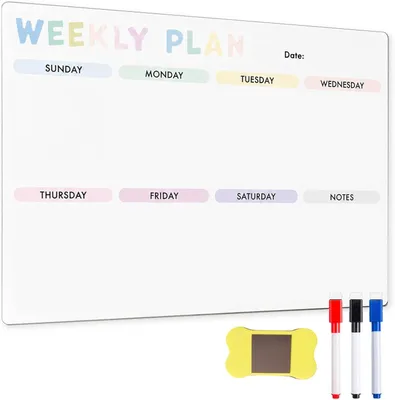 Produktbild von Kühlschrankplaner A4, 1 Wochenplaner, 3 Stifte, 1 Wischer, für Küche