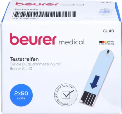 Immagine prodotto di Beurer GL40 strisce reattive per la glicemia, 100 strisce reattive