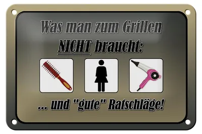 Produktbild von Blechschild Spruch 18x12cm was zum Grillen nicht braucht