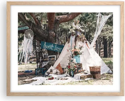 Produktbild von Gerahmtes Poster - Rahmen in heller Eiche - Jungvermählten Liebe Landschaft - 50x40 cm - Wand Bild - Wanddeko - Wandbilder - Kunstposter - Wandposter - Bilderrahmen - Bilder - P2NAA50x40-4642
