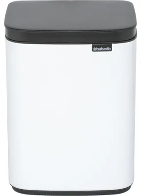Image de Brabantia Bo Poubelle 4 L Rectangulaire Acier Noir, Blanc