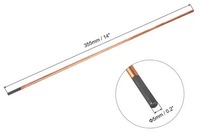 Image de Cuivre Revšºtu Gougeage Carbone Gougeage Barres, 5mm/0.2 Pouce Diamšštre, 355mm/14-pouce Longueur Cuivre PlaqušŠ Electrodes, Paquet de 5