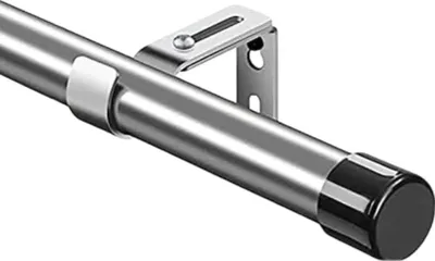 Obrázok produktu pre Nastaviteľná tyč na záclony z nehrdzavejúcej ocele 76-395 cm strieborná