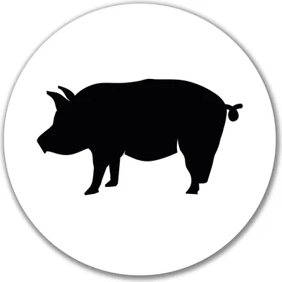 Produktbild von Huuraa Aufkleber Schwein Silhouette 10cm rund Sticker Geschenkidee