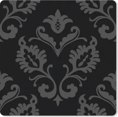Produktbild von MuchoWow® Mauspad Mousepad Barock - Schwarz - Muster 20x20 cm - Mousepads - Maus Mat - Pad - Mausunterlage - Desk Mat - Bureauartikeln