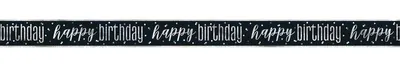 Produktbild von Banner schwarz & silber Happy Birthday