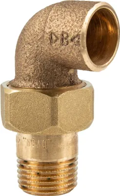 Produktbild von Rotguss-Lötfitting Winkelverschraubung 90°, 28 mm x 1 Zoll AG konisch dichtend - Typ 4098G, DVGW