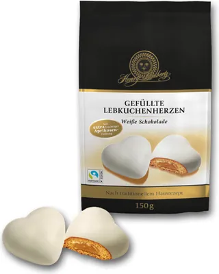 Obrázek produktu pro Lambertz Plněné perníkové srdce s bílou čokoládovou náplní 150g