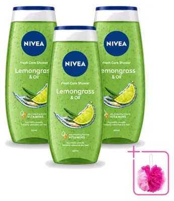Obrázek produktu pro 3 kusy sprchového gelu Nivea Lemon & Oil, objem 250 ml, výhodná balení