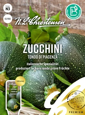 Produktbild von Zucchini Tondo di Piacenza | Zucchinisamen von N.L. Chrestensen