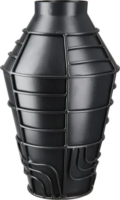 Produktbild von Gilde Vase, "Labyrinth", Metall, schwarz, VE 2, L. 16 cm, B. 16 cm, H. 27 cm 55271 4063387552711